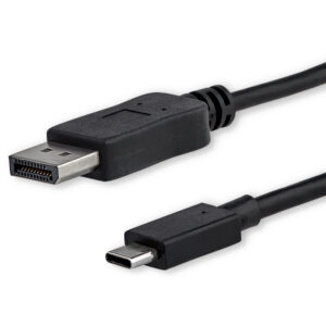 StarTech.com 6ft (1.8m) USB C to DisplayPort 1.2 Cable 4K 60Hz - USB-C to DisplayPort Adapter Cable HBR2 - USB Type-C DP Alt Mode to DP Monitor Video Cable - Works with Thunderbolt - Black
