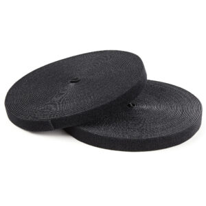 StarTech.com 25ft (7.6m) Hook and Loop Roll, Black, Cut-to-Size Reusable Cable Ties, Bulk Industrial Wire Fastener Tape, Adjustable Fabric Wraps, Reusable Self Gripping Cable Management Straps