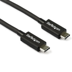 StarTech.com 2.6ft (80cm) Thunderbolt 3 Cable, 40Gbps, 100W PD, 4K/5K, Thunderbolt Certified, Compatible with Thunderbolt 4/USB 3.2/DisplayPort