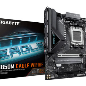 GIGABYTE B850M EAGLE WIFI6E Motherboard - AMD Ryzen 9000 Series CPUs, 8+2+2 Phases Digital VRM, up to 8200MHz DDR5 (OC), 1xPCIe 5.0 + 1xPCIe 4.0 M.2, WIFI 6E, 2.5 GbE LAN, USB 3.2 Gen 2