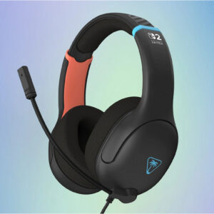 Turtle Beach Airlite Fit Charcoal Black Wired Gaming Headset Officially Licensed for Nintendo Switch 2 and Nintendo Switch, and Nintendo Switch OLED – Flip-to-Mute Mic, Over-Ear Premium Comfort