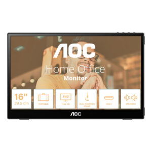 AOC 16T20 portable TV/monitor Portable monitor Black 39.6 cm (15.6") 1920 x 1080 pixels