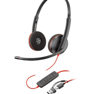HP Poly Blackwire 3220 Stereo USB-C Headset +USB-C/A Adapter