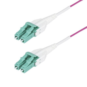 StarTech.com 50m (164ft) LC to LC (UPC) OM4 Multimode Fiber Optic Cable, Erika Violet, 50/125µm, 40G/100G, LOMMF/VCSEL, Uniboot Fiber Jumper Cord, OFNR Riser Rated