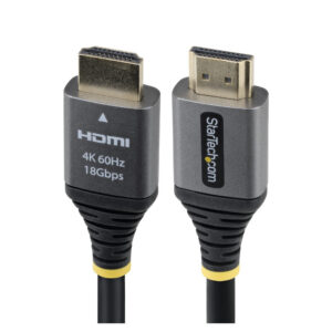 StarTech.com 5ft (1.5m) Premium Certified High Speed HDMI Cable, 4K 60Hz/1440p 144Hz, HDMI 2.0 Cable with HDR10/ARC, 18Gbps, 4K HDMI Cord for Monitor/TV/Display, High-Flex TPE Jacket