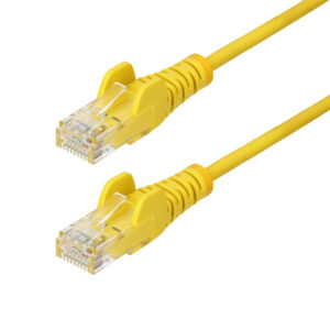 StarTech.com 3m Yellow Slim CAT6 Ethernet Cable, Snagless, 100W PoE, UTP, LSZH, 28AWG Pure Bare Copper Wire, Slim RJ45 Network Patch Cord w/Strain Reliefs, Individually Tested
