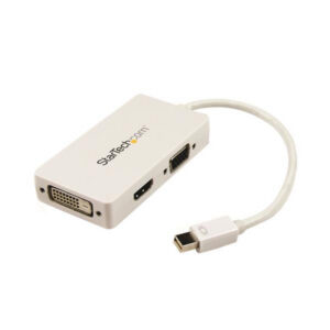 StarTech.com Travel A/V Adapter: 3-in-1 Mini DisplayPort to VGA DVI or HDMI Converter - White