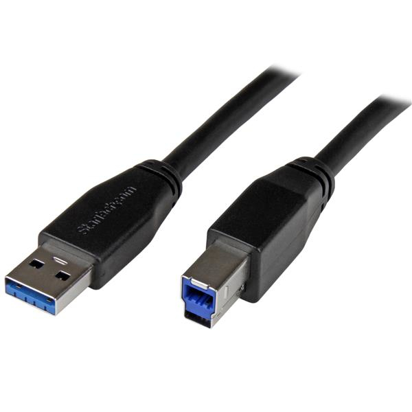 StarTech.com 5m (16ft) Active USB 3.0 (5Gbps) USB-A to USB-B Cable - M/M