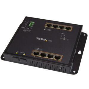 StarTech.com Industrial 8 Port Gigabit PoE+ Switch w/2 SFP MSA Slots - 30W - Layer/L2 Switch Hardened GbE Managed - Rugged High Power Gigabit Ethernet Network Switch IP-30/-40 C to 75 C - TAA