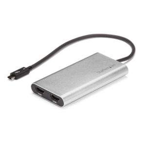 StarTech.com Thunderbolt to Dual HDMI 2.0 Adapter, Dual 4K 60Hz Thunderbolt to HDMI Converter, 2x HDMI Monitor Video Display Adapter, Thunderbolt Certified - Mac & Windows