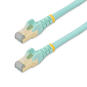 StarTech.com 7,5m CAT6a Ethernet Cable - 10 Gigabit Shielded Snagless RJ45 100W PoE Patch Cord - 10GbE STP Network Cable w/Strain Relief - Aqua Individually Tested/Wiring is UL Certified/TIA