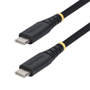 StarTech.com 30cm (1ft) USB-C Charging Cable, 60W (3A) PD, Dual-Layer Braided Nylon/TPE Jacket, Rugged USB C Charging Cord, USB 2.0 Laptop Charger Cable