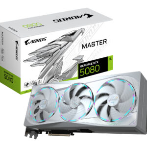 GIGABYTE AORUS GeForce RTX 5080 MASTER ICE 16G Graphics Card - 16GB GDDR7, 256bit, PCI-E 5.0, 2805MHz Core Clock, 3 x DP 2.1a, 1 x HDMI 2.1b, NVIDIA DLSS 4, GV-N5080AORUSM ICE-16GD