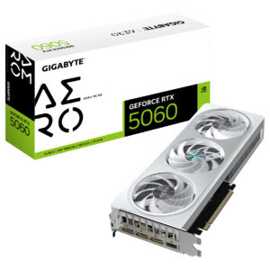 GIGABYTE GeForce RTX 5060 AERO OC 8G Graphics Card - 8GB GDDR7, 128bit, PCI-E 5.0, 2595 MHz Core Clock, 3 x DisplayPort, 1 x HDMI, GV-N5060AERO OC-8GD