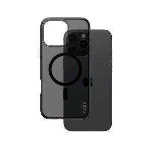 PanzerGlass CARE™ by ® Smokey Case w. Black MagSafe iPhone 16 Pro Max