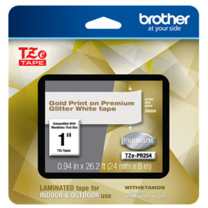 Brother TZEPR254 label-making tape Gold on white TZe