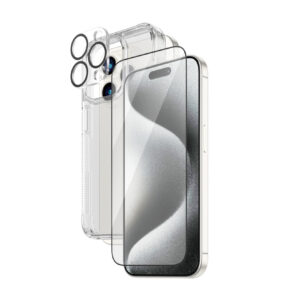 PanzerGlass ® 3-in-1 Pack iPhone 15 Pro | Ultra-Wide Fit
