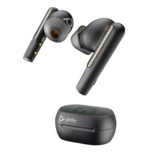 HP Poly Voyager Free 60+M UC Carbon Black Earbuds +BT700 USB-C Adapter +Touchscreen Charge Case