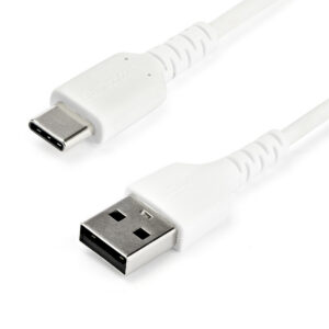 StarTech.com 6.6ft (2m) USB-A to USB-C Fast Charging Cable, Rugged, Charge & Sync, 3A, USB 2.0, White TPE Jacket and Aramid Fiber - USB Charging Cord