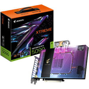 GIGABYTE AORUS GeForce RTX 5090 XTREME WATERFORCE WB 32G Graphics Card - 32GB GDDR7, 512bit, PCI-E 5.0, 2655MHz Core Clock, 3 x DP 2.1a, 1 x HDMI 2.1b, NVIDIA DLSS 4, GV-N5090AORUSX WB-32GD