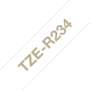 Brother TZE-R234 label-making tape Gold on white