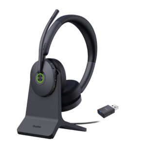 Yealink WH68 Hybrid with Charging Stand Headset Wired & Wireless Head-band Calls/Music USB Type-C Bluetooth Black