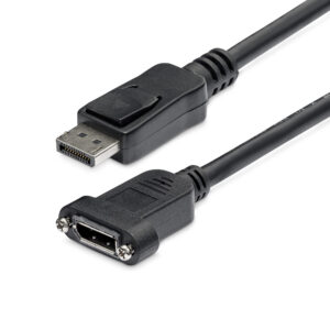 StarTech.com 3ft (91cm) Panel Mount DisplayPort Cable - 4K x 2K - DisplayPort 1.2 Extension Cable Male to Female - DP Video Extender Cord with Panel Mount DP Connector - DP Monitor Cable