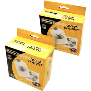 Fellowes CD Paper Envelopes 100 Pack/ White