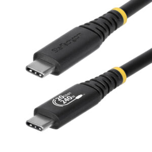 StarTech.com 2m (6ft) USB4 Cable, 20Gbps, USB-IF Certified USB-C Cable, 240W PD EPR, 4K 120Hz DP 2.1, TPE Jacket, Black USB-C Cord
