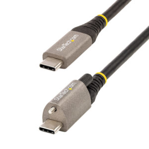StarTech.com 50cm (20in) USB-C Cable, Top Screw Locking, USB 10Gbps, 100W (5A) Power Delivery, 8K 60Hz / 4K 144Hz DP Alt Mode - Thunderbolt Compatible