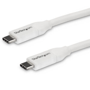 StarTech.com 13ft (4m) USB-C Fast Charging Cable, Charge & Sync, 100W (5A) PD, USB 2.0, USB-IF Certified - White USB C Charging Cord