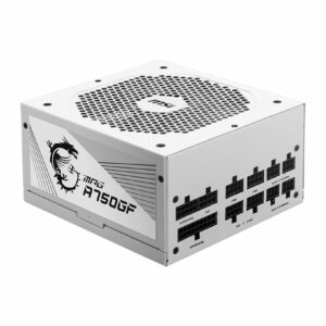 MSI MPG A750GF WHITE UK PSU '750W, 80 Plus Gold certified, Fully Modular, 100% Japanese Capacitor, Flat Cables, ATX Power Supply Unit, UK Powercord, White, Support Latest GPU'
