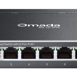 TP-Link Omada ES208GP network switch Managed L2 Gigabit Ethernet (10/100/1000) Power over Ethernet (PoE) DIN rail Black