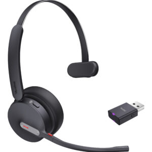 Yealink WH64 Hybrid Mono Teams Headset Wireless Head-band Office/Call center Micro-USB Bluetooth Black