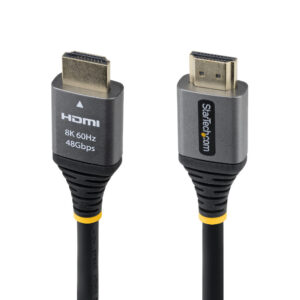 StarTech.com 1ft (30cm) Certified Ultra High Speed HDMI Cable, 8K 60Hz/4K 120Hz, HDMI 2.1 Cable with HDR10+ / eARC, 48Gbps, 8K HDMI Cord for Monitor/TV/Display, Flexible TPE Jacket
