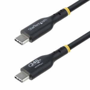 StarTech.com 10ft (3m) USB-C Charging Cable, Charge & Sync, 240W (5A) PD EPR, USB 2.0 Laptop Charger Cable, USB-IF Certified, TPE Jacket - Black USB C Charging Cord