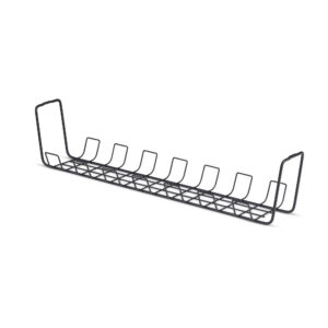 StarTech.com Under Desk Cable Management Tray, 24" Long, Metal Basket Style Cable Organizer, Screw-On Installation, Power Bar Holder, Metal, Black, TAA-Compliant