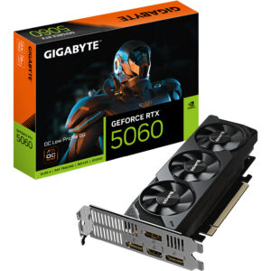 GIGABYTE GeForce RTX 5060 OC Low Profile 8G Graphics Card - 8GB GDDR7, 128bit, PCI-E 5.0, 2512 MHz Core Clock, 3 x DisplayPort, 1 x HDMI, GV-N5060OC-8GL