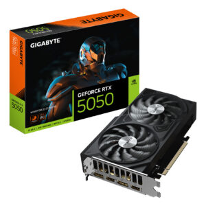 GIGABYTE GeForce RTX 5050 WINDFORCE OC V2 8G Graphics Card - 8GB GDDR6, 128bit, PCI-E 5.0, 2572MHz Core Clock, 2 x DP, 2 x HDMI, NVIDIA DLSS 4, GV-N5050WF2OCV2-8GD