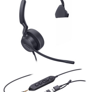 Yealink UH42 SE Mono USB-C/A Headset Wired Head-band Office/Call center USB Type-C / USB Type-A Black