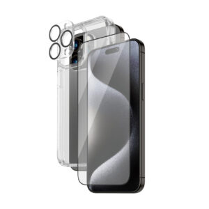 PanzerGlass ® 3-in-1 Pack iPhone 15 Pro Max | Ultra-Wide Fit