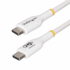 StarTech.com 6.6ft (2m) USB-C Charging Cable, Charge & Sync, 240W (5A) PD EPR, USB 2.0 Laptop Charger Cable, USB-IF Certified, TPE Jacket - White USB C Charging Cord