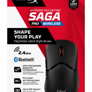 HyperX Pulsefire Saga Pro Wireless Gaming Mouse (Black)