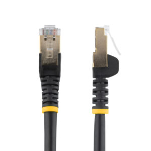 StarTech.com 7ft CAT6a Ethernet Cable - 10 Gigabit Shielded Snagless RJ45 100W PoE Patch Cord - 10GbE STP Network Cable w/Strain Relief - Black Individually Tested/Wiring is UL Certified/TIA
